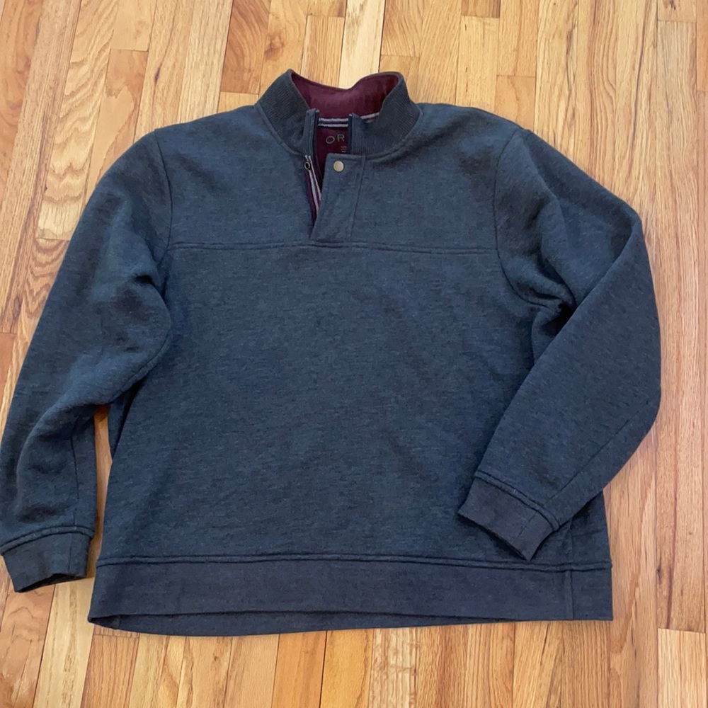 Orvis quarter zip Grey pullover.  XXL. Like new